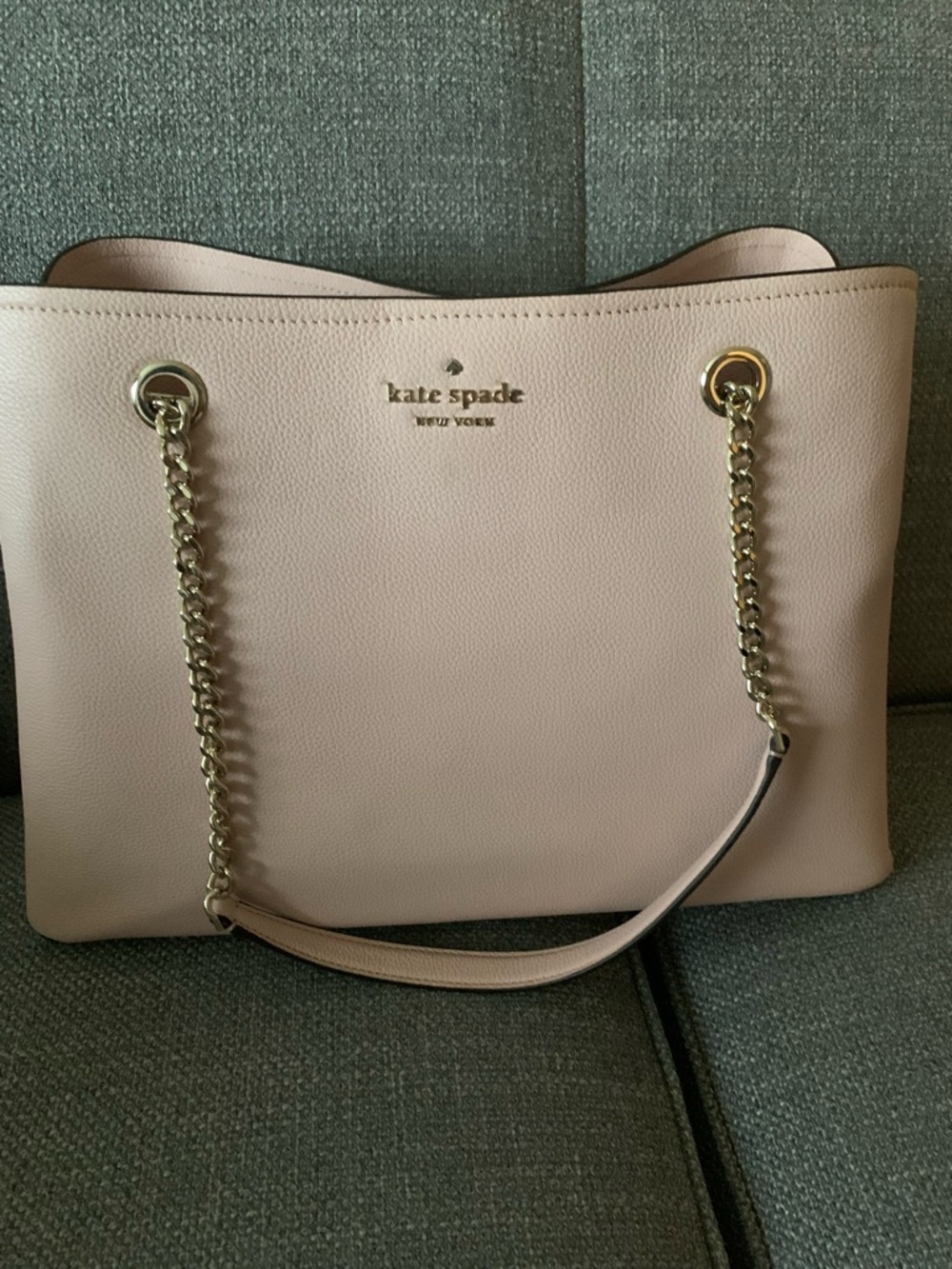 kate spade Pale Pink Pebbled Chain Tote